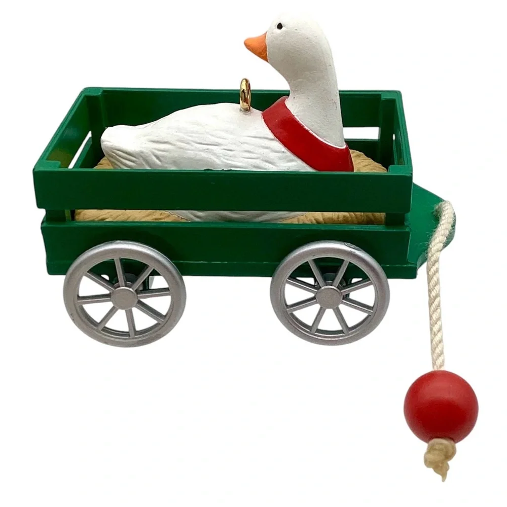 Hallmark 1990 “Goose Cart” Christmas Ornament